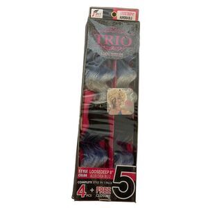 TRIO Loose Deep 8" Aurora Blu Hair Extensions 4 Pieces +‎ Free Closure